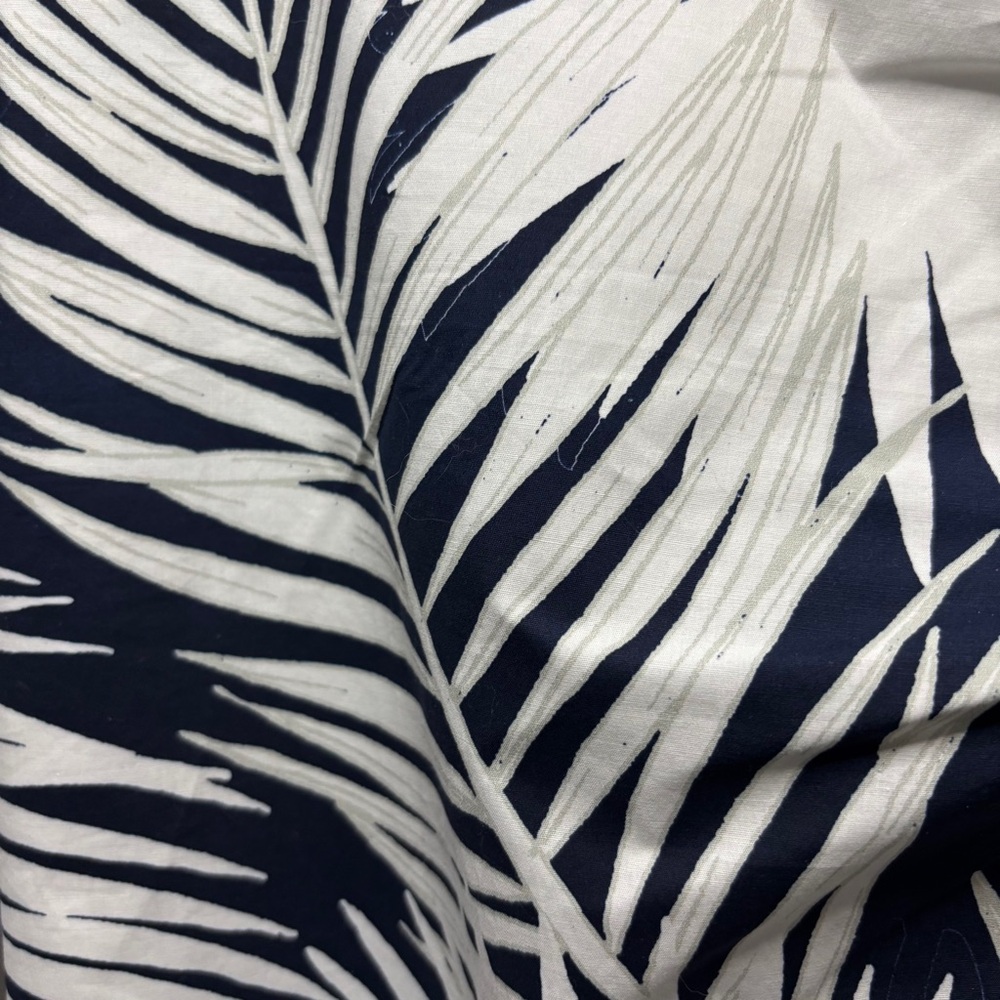 MILLY Maxwell Palm Print Poplin Dress Navy Blue & White Size 12 - Picture 13 of 15